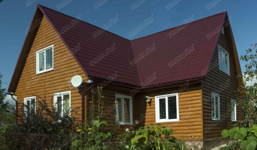 Сайдинг Блок-хаус 0,390 Grand Line 0,45 Print Elite Honey Wood TwinColor фото 9