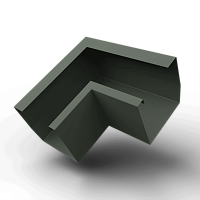Угол желоба 90 гр. 500x500 RAL 7009 квадратный оцинк. порошок