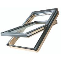 Окно мансардное дерево, лак ручка снизу Fakro FTP-V U3 ThermoPro Profi 114*118см