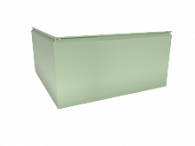 Угловая кассета 1740х530 закрытого типа, толщина 0,7 мм, RAL 6019 (Бело-зеленый)