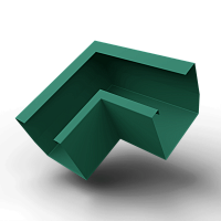 Угол желоба 90 гр. 200x200 RAL 6000 квадратный оцинк. порошок