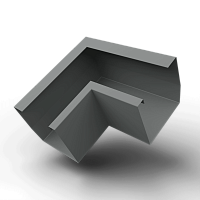 Угол желоба 90 гр. 500x500 RAL 7037 квадратный оцинк. порошок