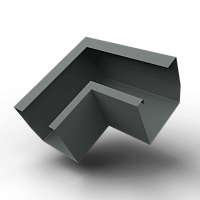 Угол желоба 90 гр. 100x100 RAL 7005 квадратный оцинк. порошок