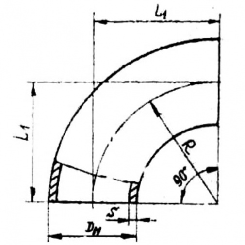 															Отвод стальной бесшовный крутоизогнутый 90гр Дн 219х7.0 (Ду 200) под приварку ГОСТ 17375-2001																												