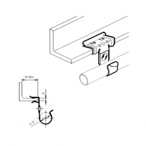 Зажим балочный с клипсой под трубу 1,5-4/18 d46-50
