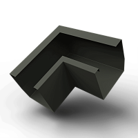 Угол желоба 90 гр. 100x100 RAL 7022 квадратный оцинк. порошок