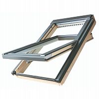 Окно мансардное дерево, лак ручка снизу Fakro FTP-V L3/P2 ThermoPro Profi 114*140см