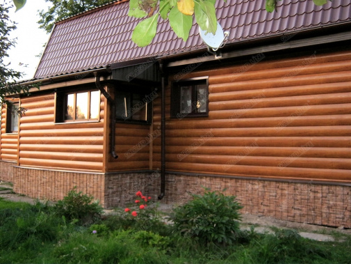 Сайдинг Блок-хаус 0,390 Grand Line 0,45 Print Elite Honey Wood TwinColor фото 3