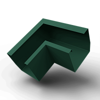 Угол желоба 90 гр. 400x400 RAL 6028 квадратный оцинк. порошок
