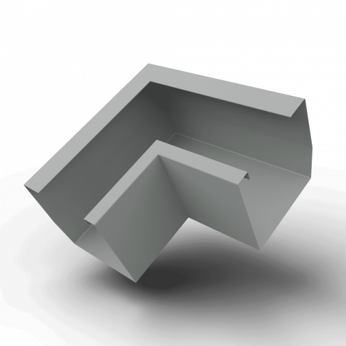 															Угол желоба 90 гр. 300x300 RAL 9006 квадратный оцинк. порошок																												