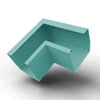 Угол желоба 90 гр. 200x200 RAL 6027 квадратный оцинк. порошок