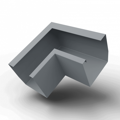 															Угол желоба 90 гр. 400x400 RAL 7045 квадратный оцинк. порошок																												