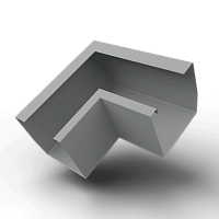 Угол желоба 90 гр. 100x100 RAL 7004 квадратный оцинк. порошок