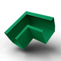 Угол желоба 90 гр. 100x100 RAL 6024 квадратный оцинк. порошок