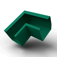 Угол желоба 90 гр. 200x200 RAL 6016 квадратный оцинк. порошок