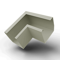 Угол желоба 90 гр. 200x200 RAL 7032 квадратный оцинк. порошок